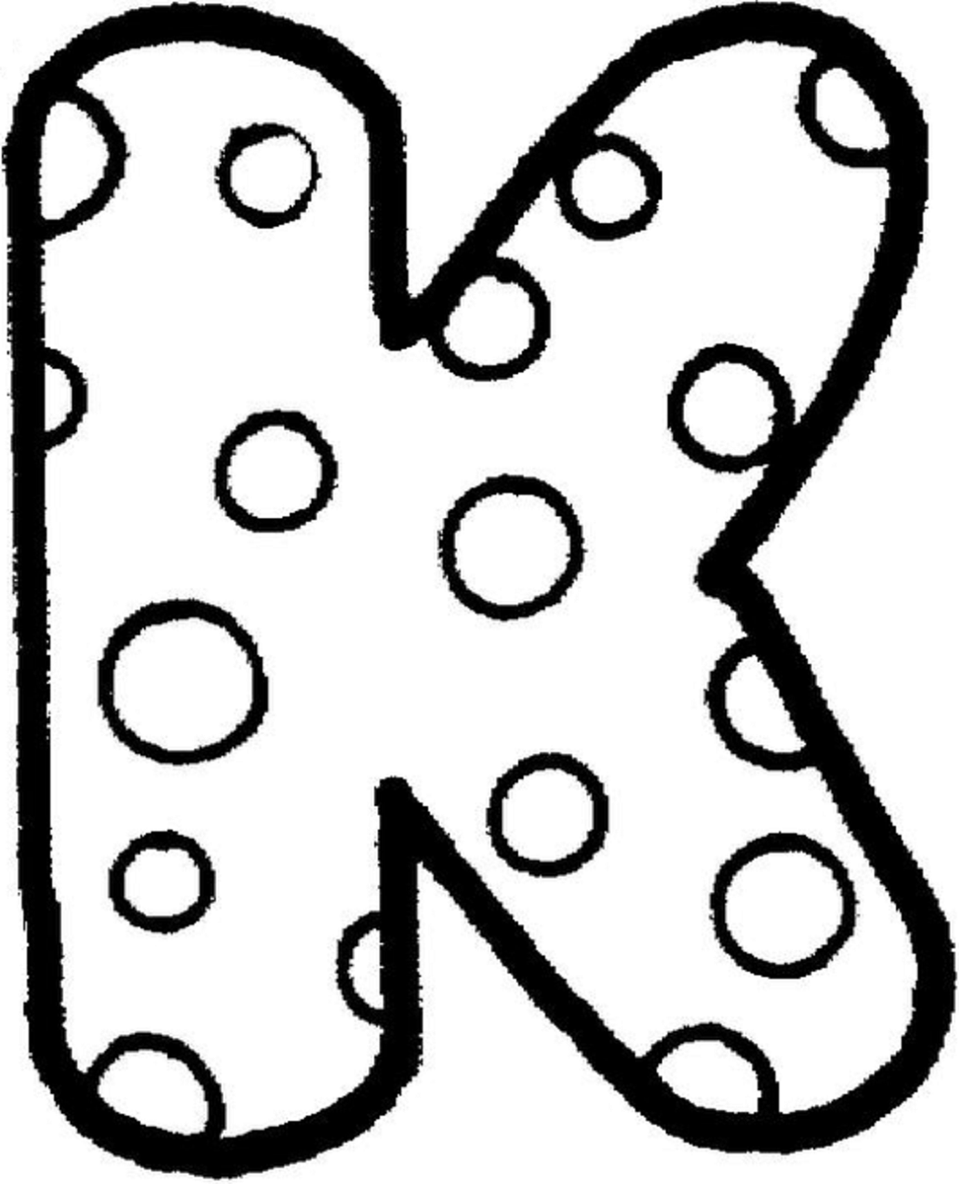 Desenho de Letra K para Imprimir e Colorir Pdf e Pintar