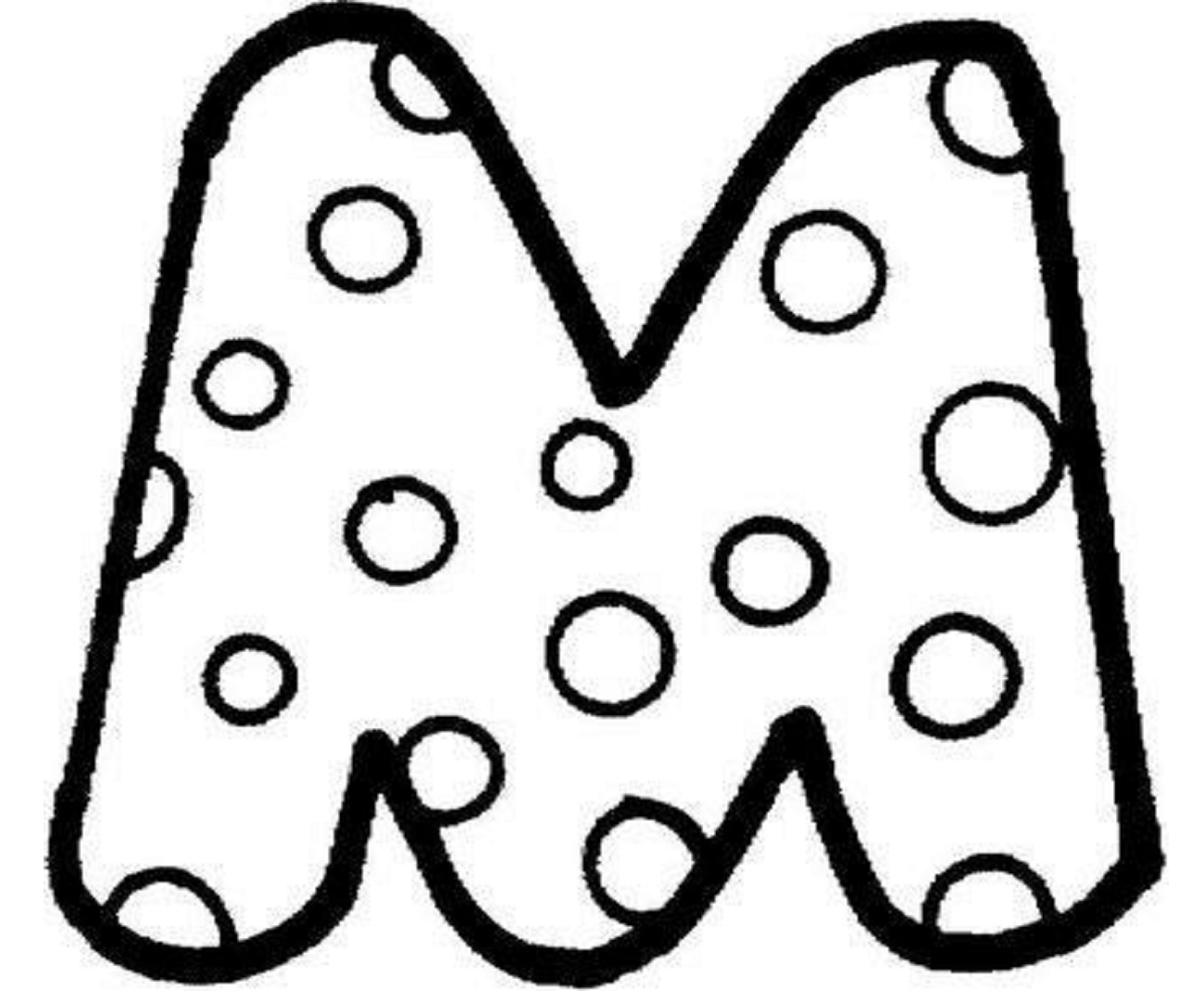 Desenho de Letra M para Imprimir e Colorir Pdf e Pintar