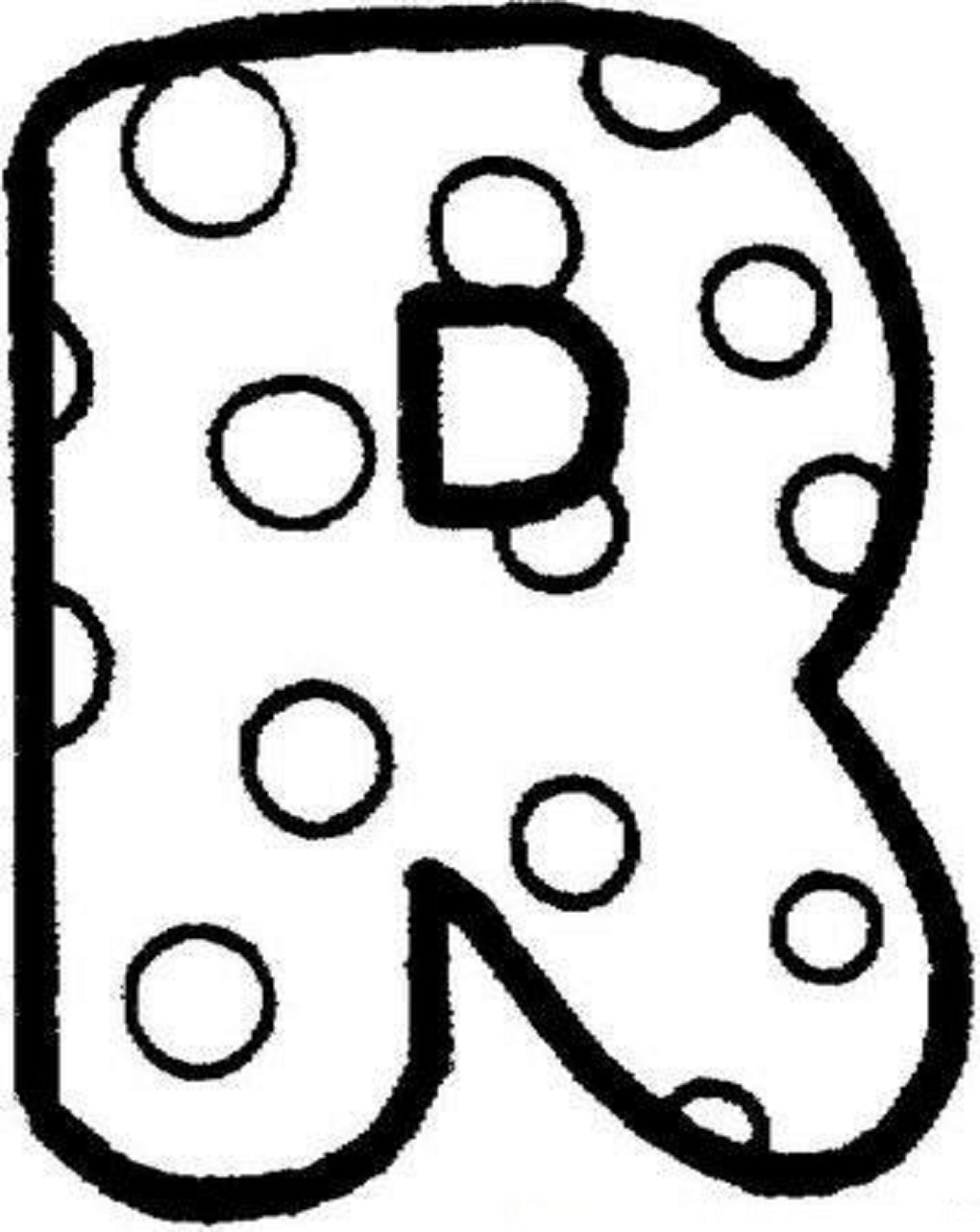 Desenho de Letra R para Imprimir e Colorir Pdf e Pintar