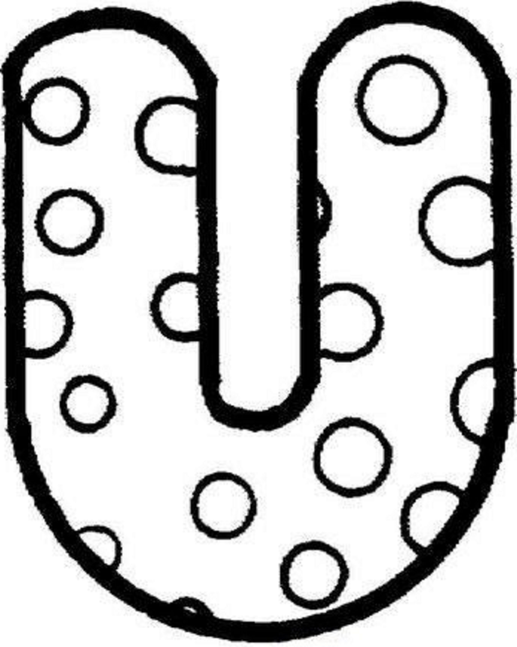 Desenho de Letra U para Imprimir e Colorir Pdf e Pintar