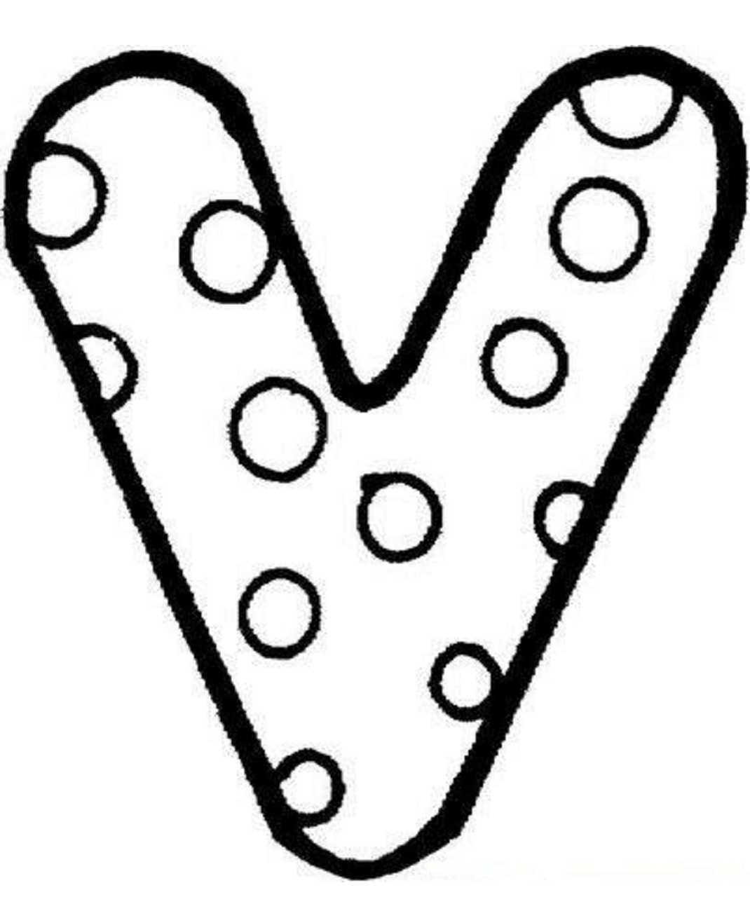 Desenho de Letra V para Imprimir e Colorir Pdf e Pintar