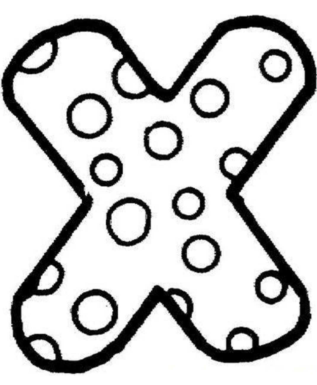 Desenho de Letra X para Imprimir e Colorir Pdf e Pintar