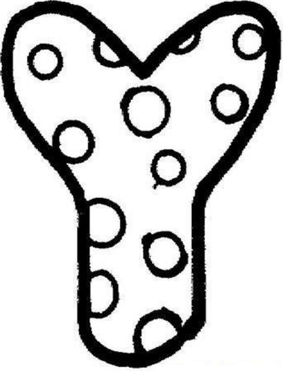 Desenho de Letra Y para Imprimir e Colorir Pdf e Pintar