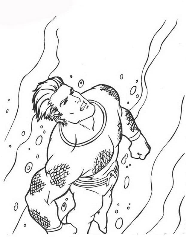 Desenho Aquaman com Raiva para Colorir e Pintar