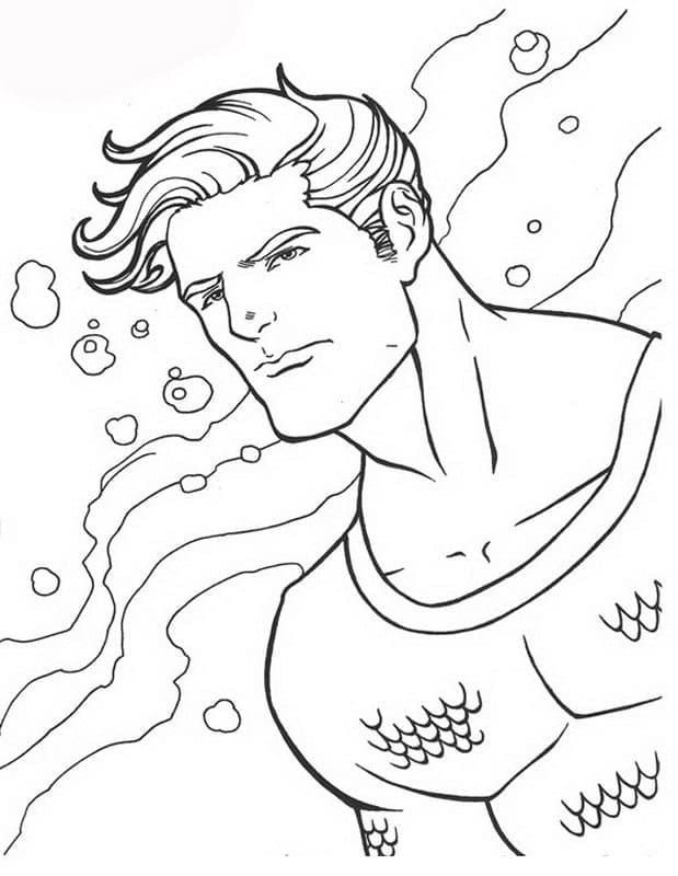 Desenho Aquaman Feliz para Colorir e Pintar