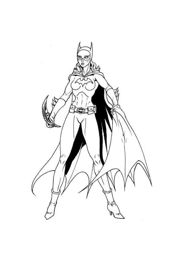 Desenho Dc Batgirl para Colorir e Pintar