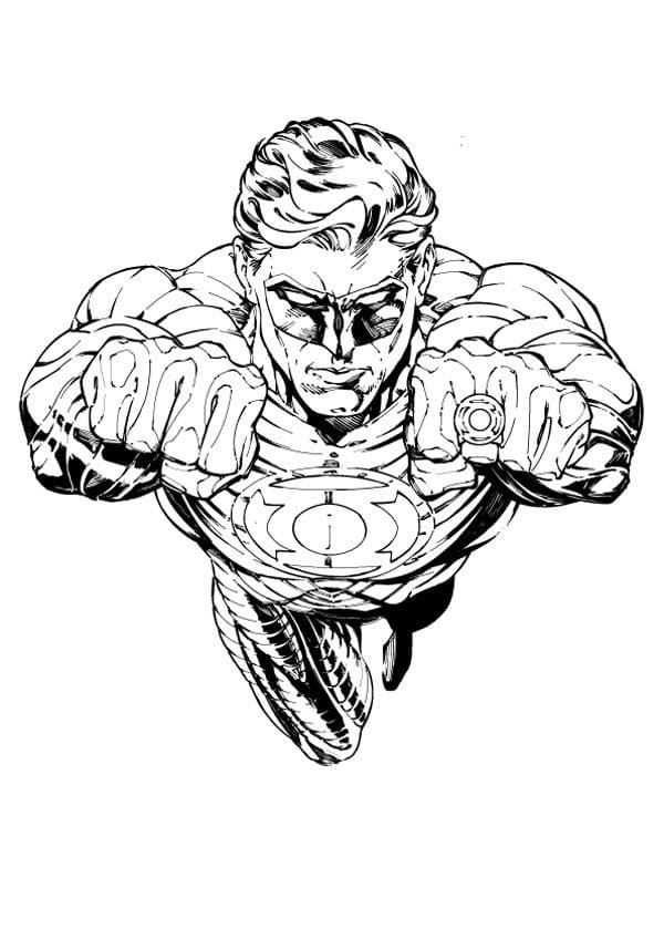 Desenho Dc Lanterna Verde para Colorear e Pintar