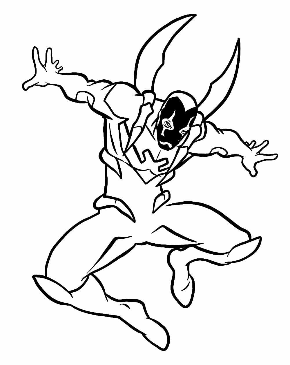 Desenho de Besouro Azul Dc para Colorir e Pintar