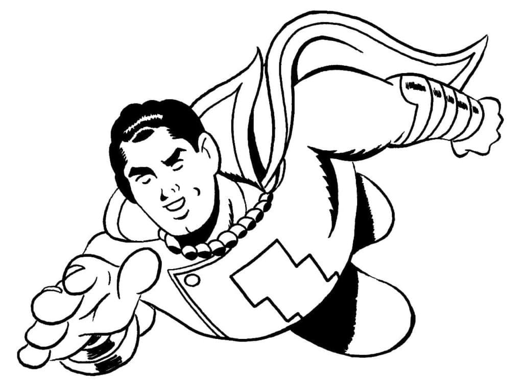Desenho de Dc Shazam Voando para Colorir e Pintar
