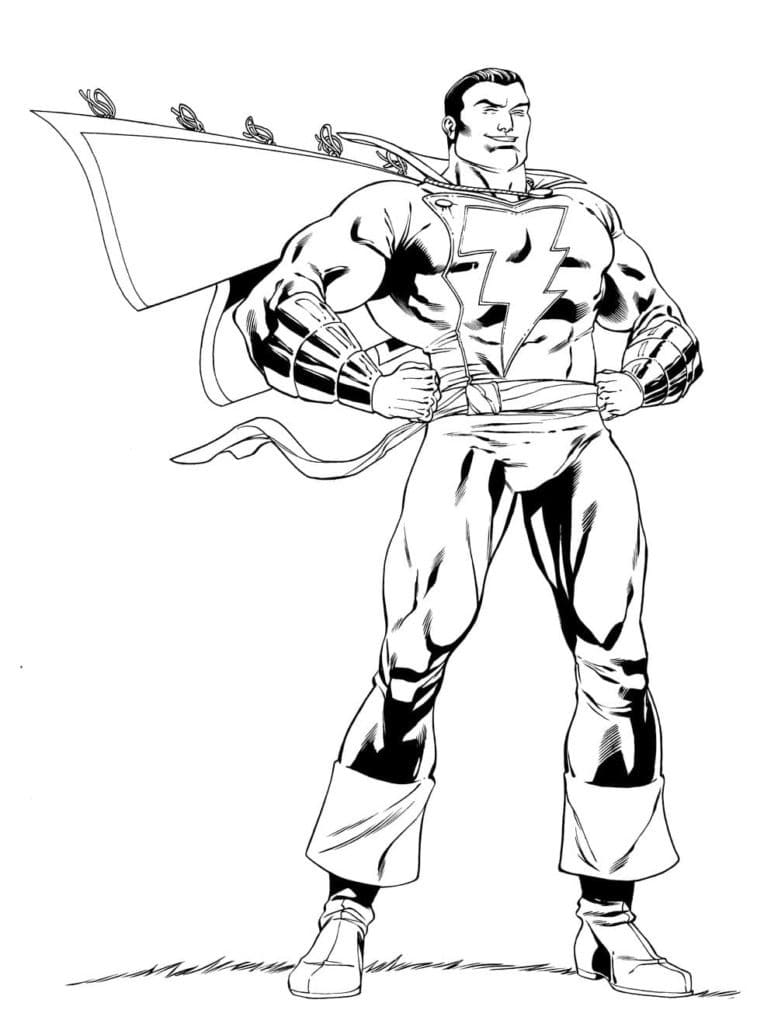 Desenho Imprimivel de Dc Shazam para Colorir e Pintar