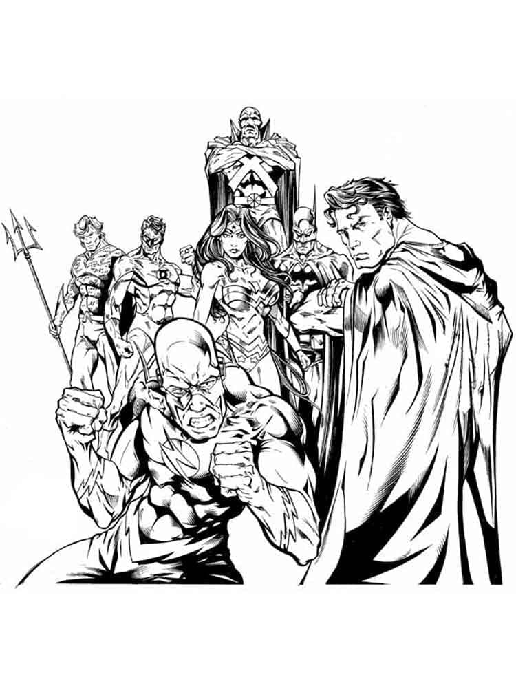 Desenhos de Ligá da Justiça de Dc Comics para Colorir e Pintar