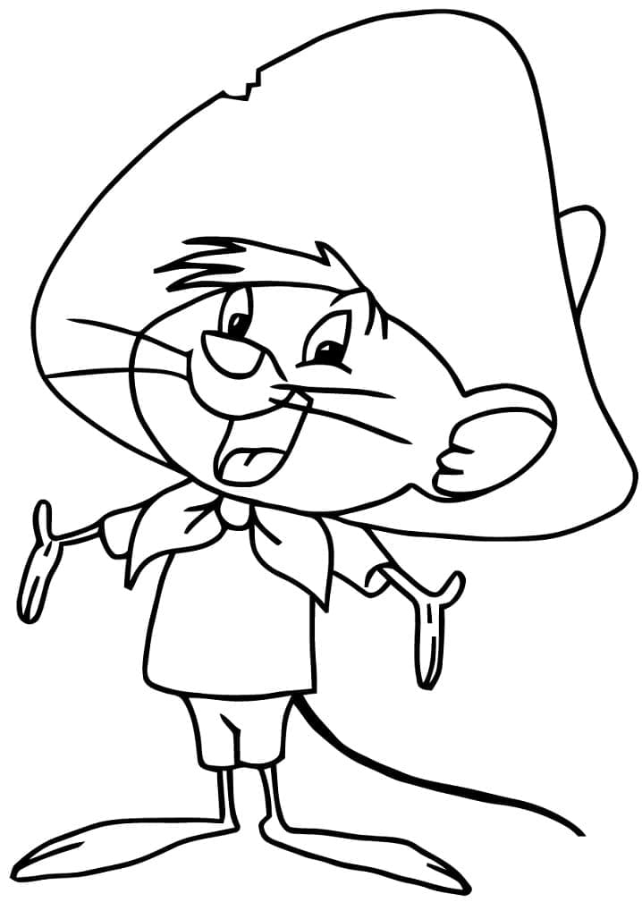 Desenho Speedy Gonzales de Looney Tunes para Colorir e Pintar