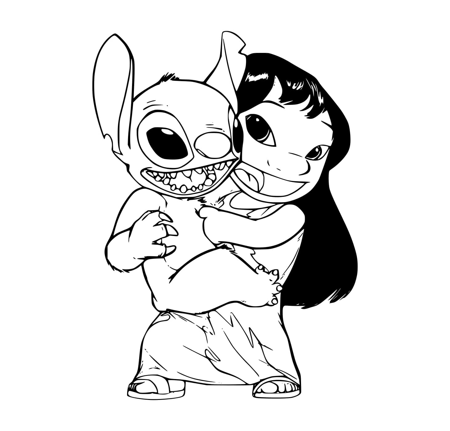 Desenho de Lilo Segurá o Stitch para Colorir e Pintar