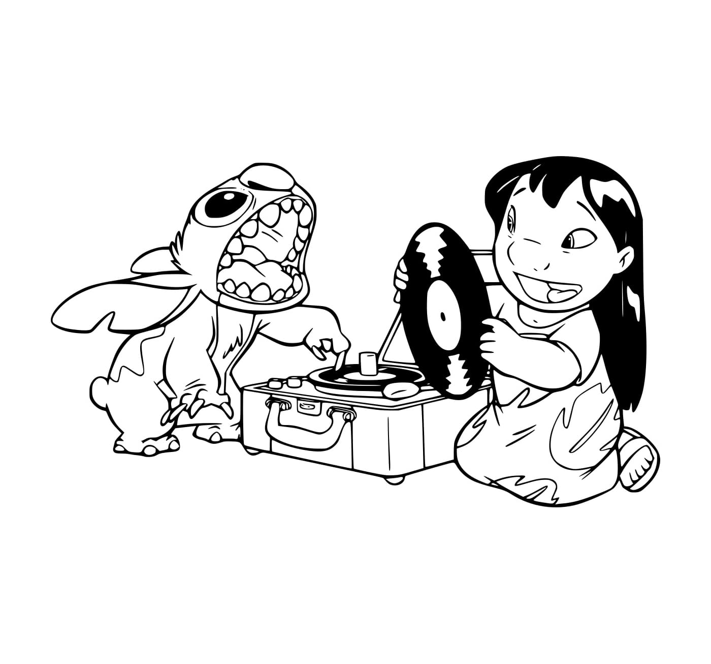 Desenho de Stitch Pôde Ser um Palestrante para Colorir e Pintar