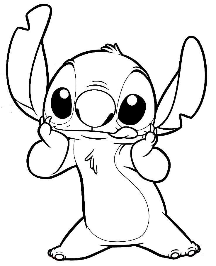 Baixar Desenho do Personagem Stitch para Colorir com Canetinha e Pintar