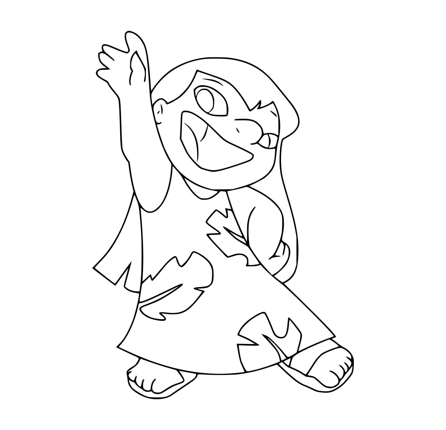 Desenho de Lilo Dançando Alegremente para Colorir e Pintar
