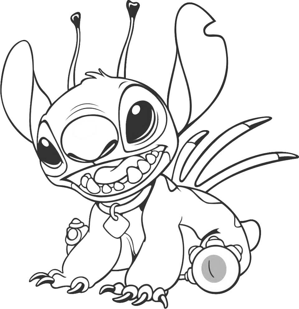 Desenho Pdf de Stitch para Colorir Grátis e Pintar