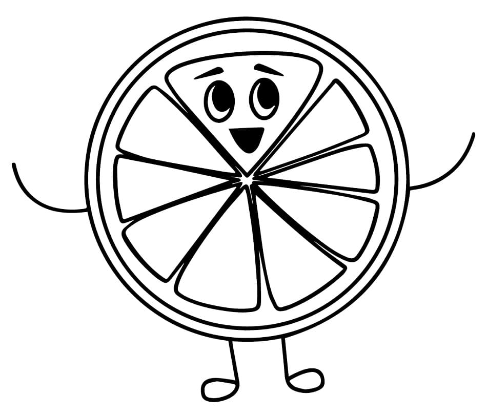 Desenho de Limão Feliz para Colorir e Pintar
