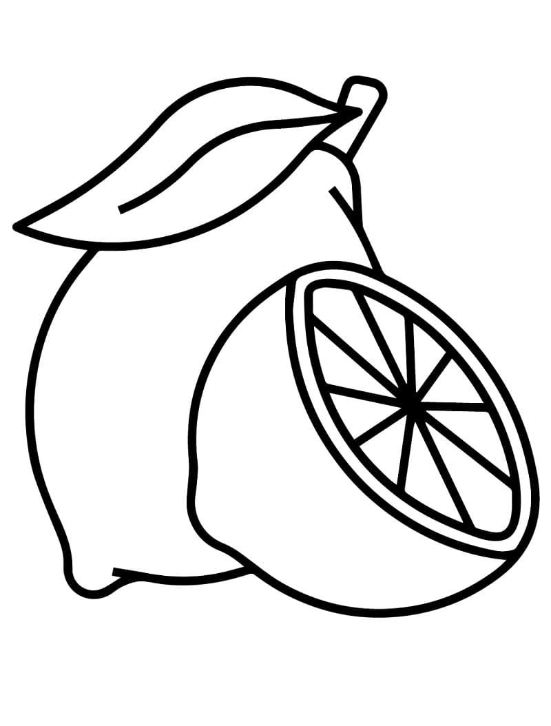 Desenho de Limão Simples para Colorir e Pintar