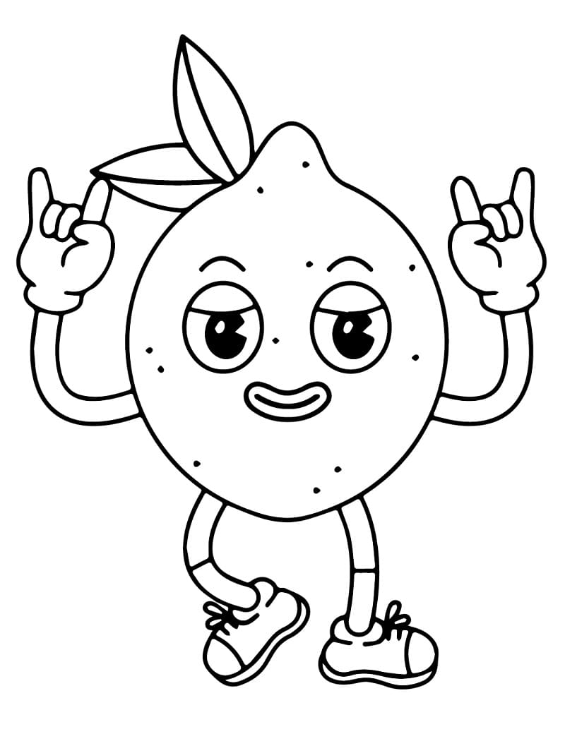 Desenho de um Limão Animado para Colorir e Pintar