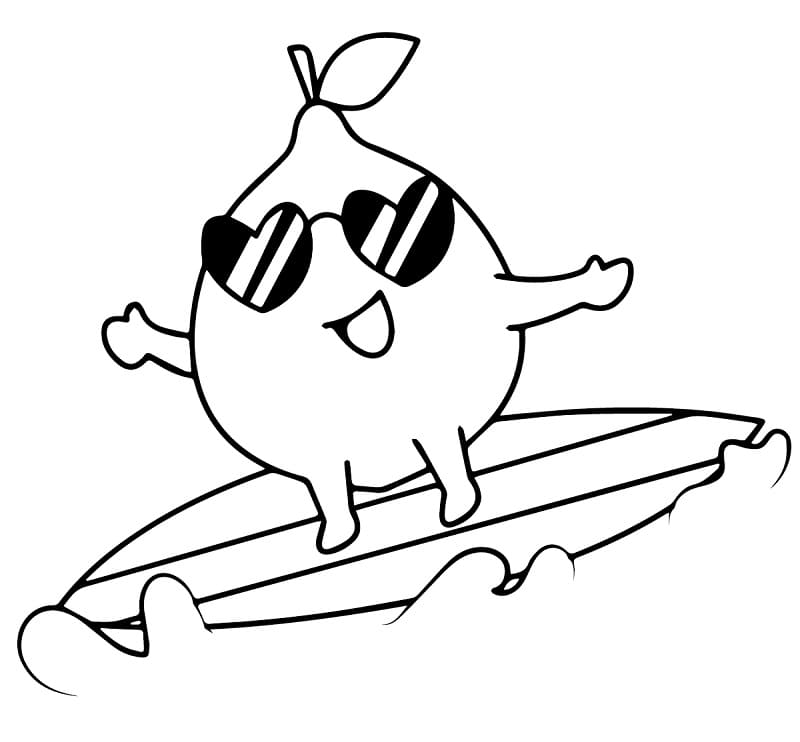 Desenho de um Limão Fofo para Colorir e Pintar