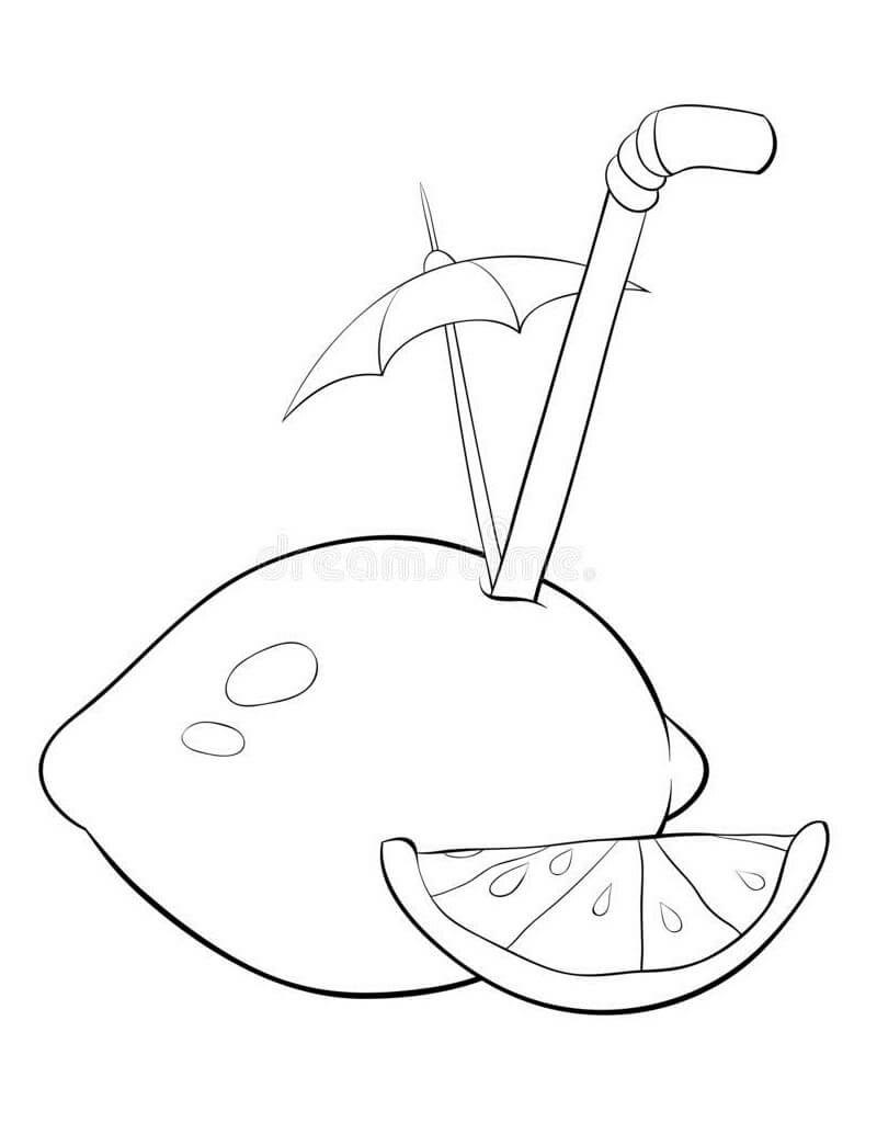 Desenho de Limão Download para Colorir e Pintar