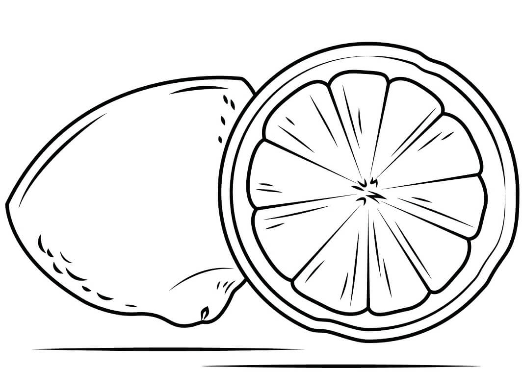 Desenho de Limão para Colorir Lápis de Cor e Pintar