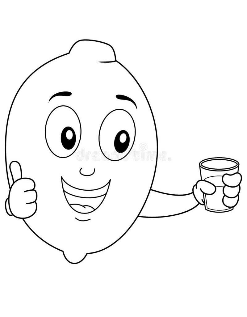 Desenho Limão Engraçado para Colorir e Pintar