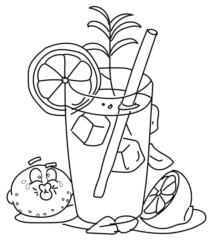 Desenho de Limonada para Colorir para Crianças Pdf e Pintar