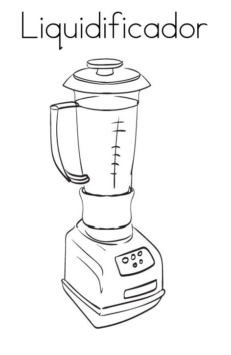 Desenho Pdf de Liquidificador para Imprimir e Colorir e Pintar