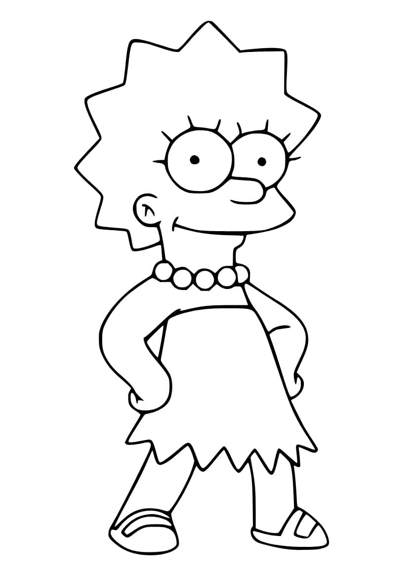 Desenho de Linda Lisa Simpson para Colorir e Pintar