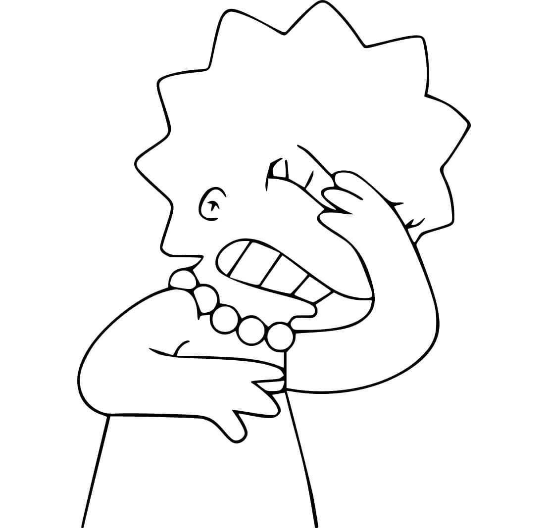 Desenho de Lisa Simpson Engracada para Colorir e Pintar