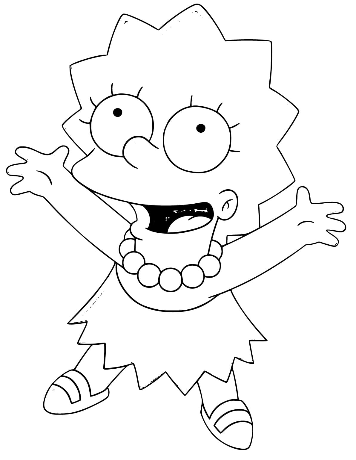 Desenho de Lisa Simpson Grátis para Colorir e Pintar