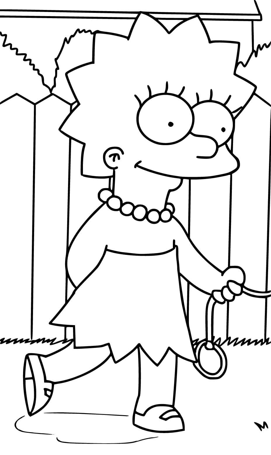 Desenho de Lisa Simpson Grátis para Crianças para Colorir e Pintar