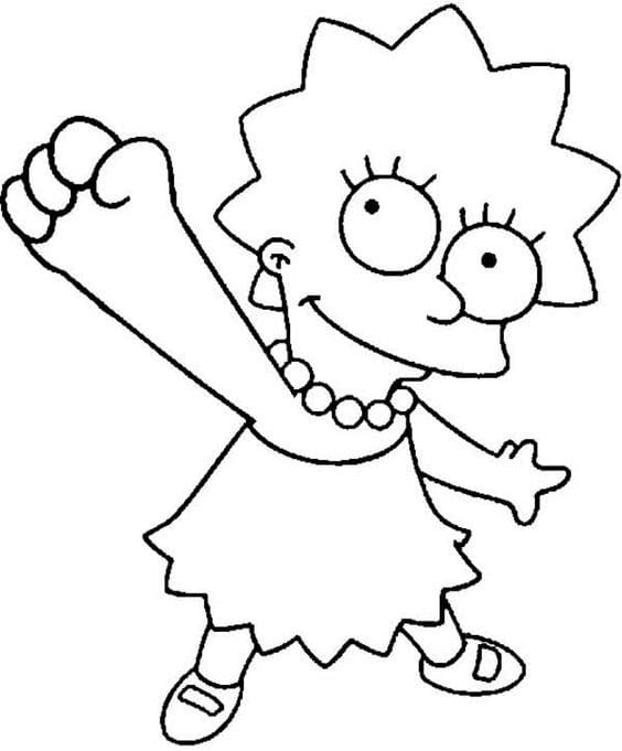 Desenho de Lisa Simpson para Crianças para Colorir e Pintar