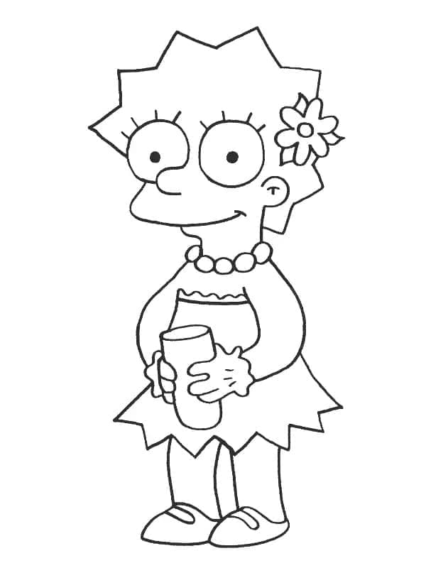Desenho de Lisa Simpson Sorridente para Colorir e Pintar