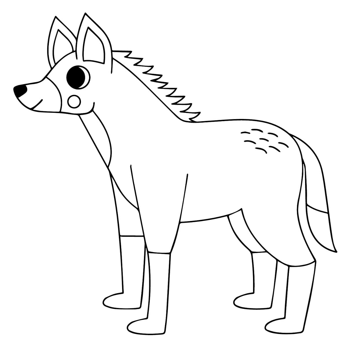 Desenho de Lobo Guara Adorável para Colorir e Pintar