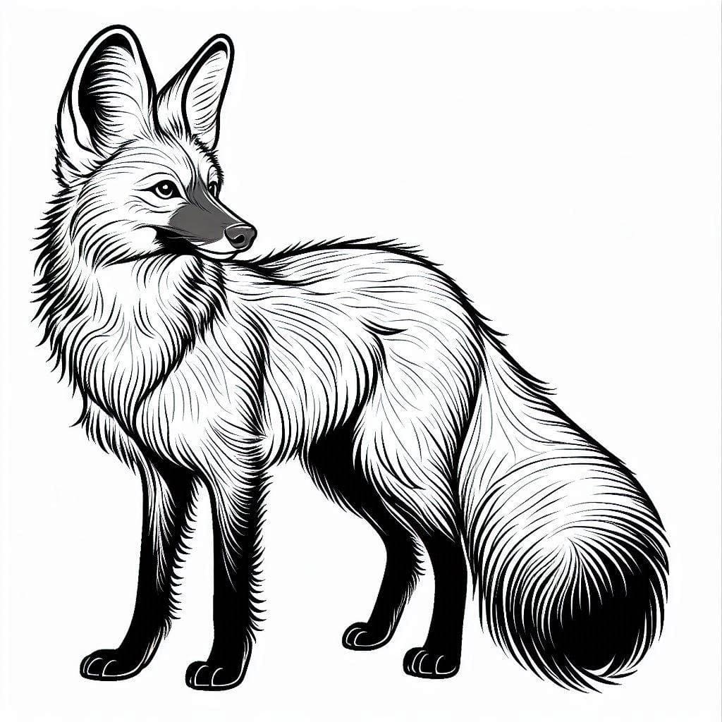 Desenho de Lobo Guara Grátis para Crianças para Colorir e Pintar