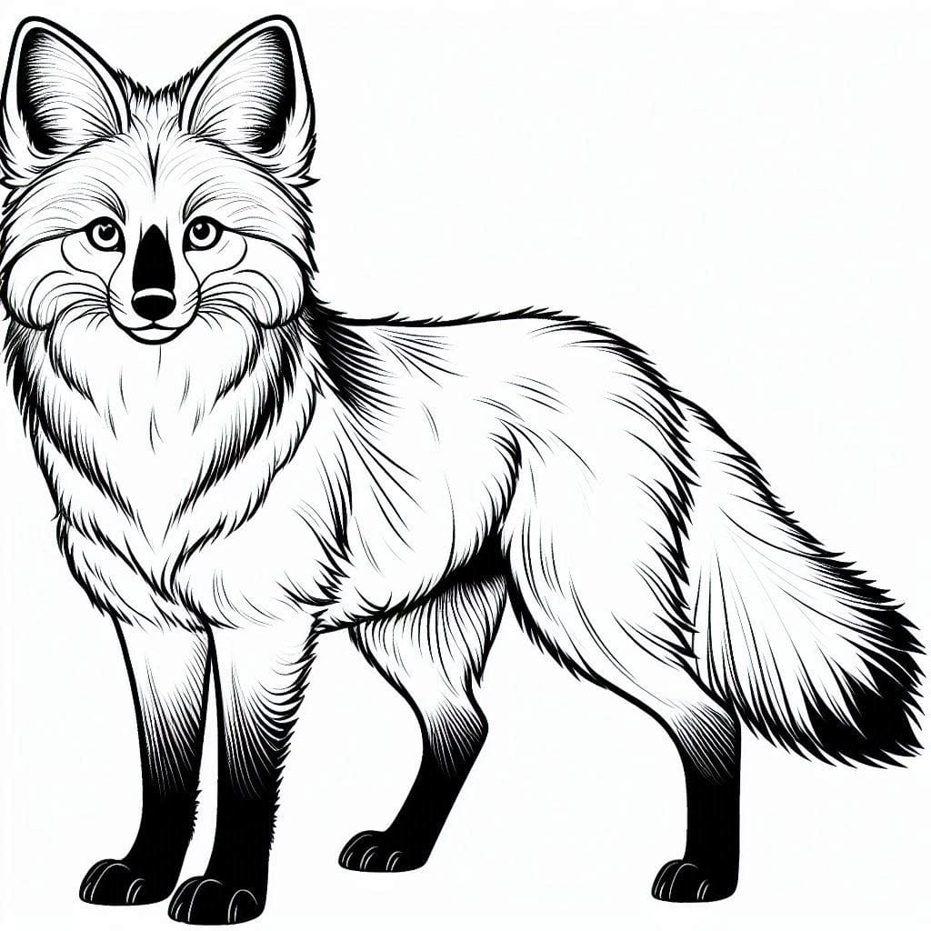Desenho de Lobo Guara Imprimivel para Crianças para Colorir e Pintar