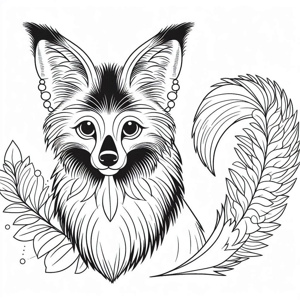 Desenho de Pintura de Lobo Guara para Colorir e Pintar