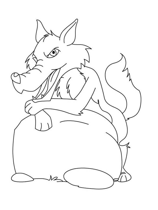 Desenho de Lobo Mau para Crianças de 4 Ano para Colorir e Pintar
