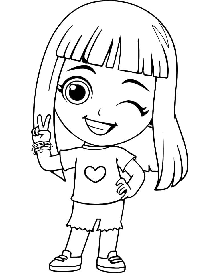 Desenho da Aventureira Vermelha de Luccas Neto para Colorir e Pintar