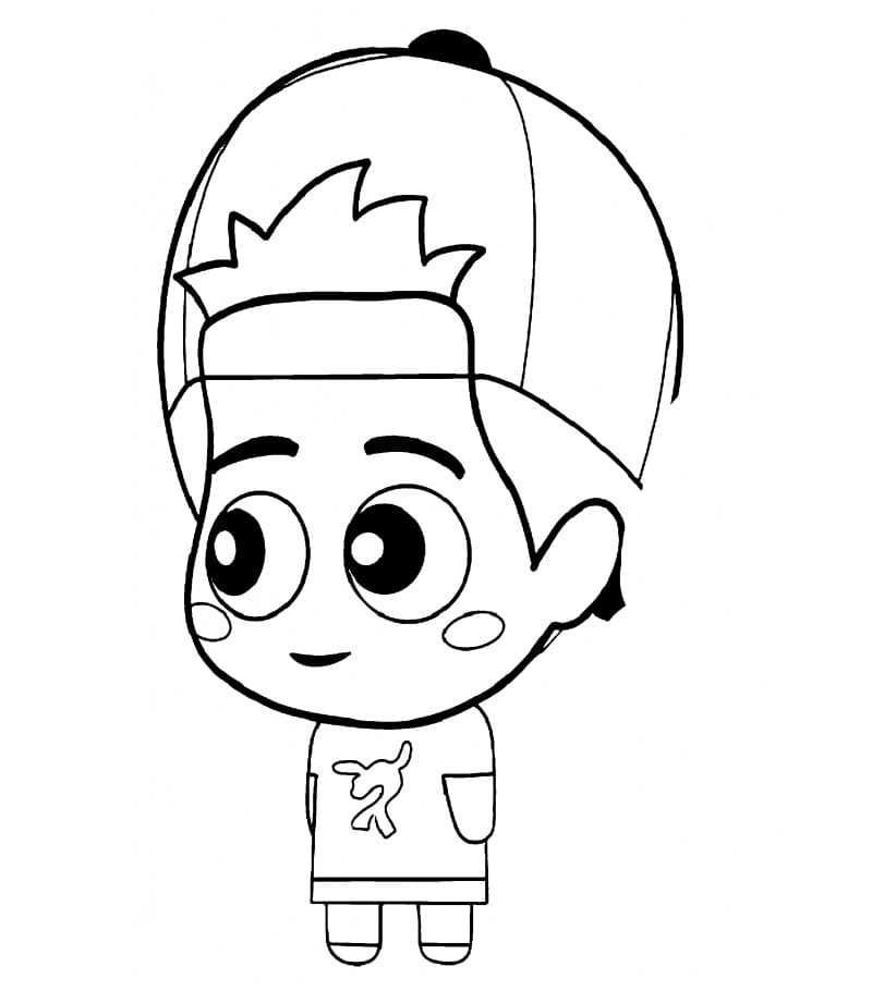 Desenho de Chibi Luccas Neto para Colorir e Pintar