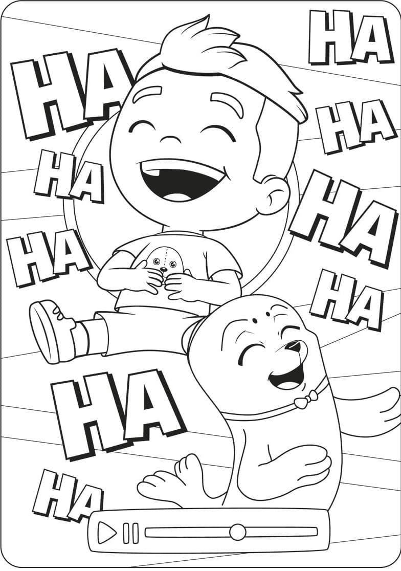 Desenho de Luccas Neto e Selo Felizes Sorrindo para Colorir e Pintar