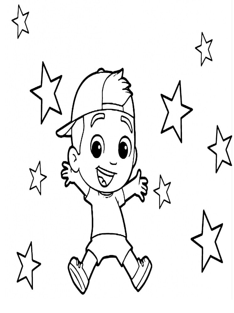 Desenho Luccas Neto e Estrelas para Colorir e Pintar