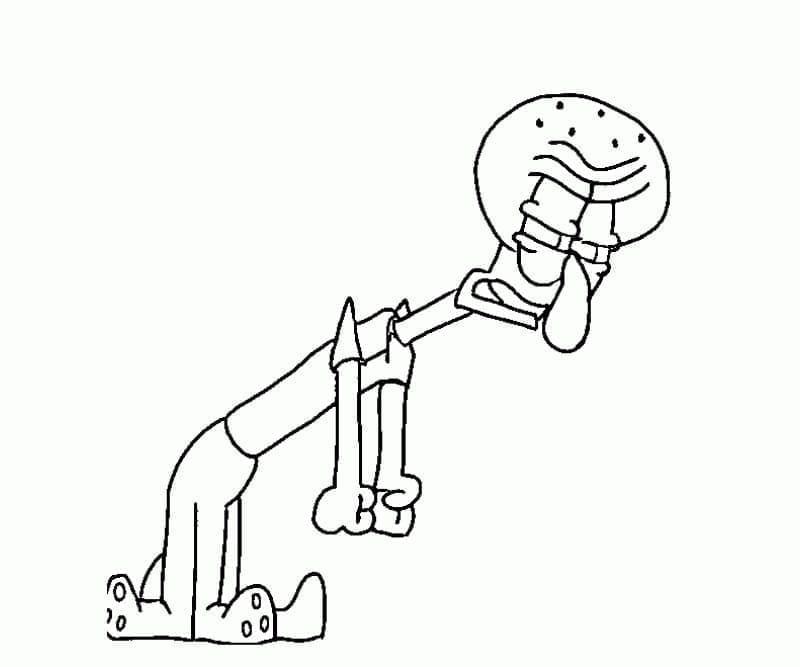 Desenho de Lula Molusco Cansado para Colorir e Pintar