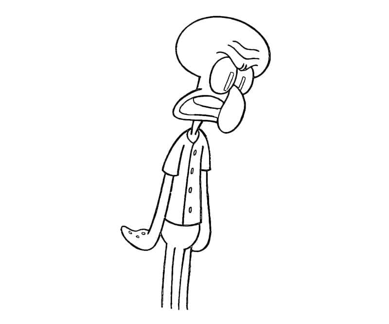 Desenho de Lula Molusco Irritado para Colorir e Pintar