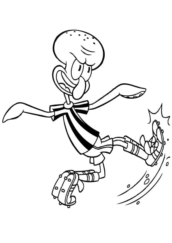 Desenho de Lula Molusco Jogá Futebol para Colorir e Pintar