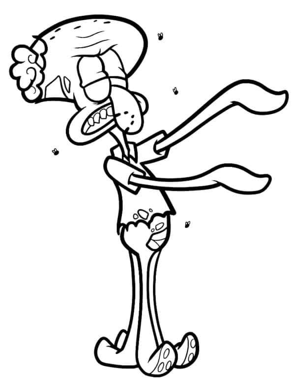 Desenho de Lula Molusco Zombie para Colorir e Pintar