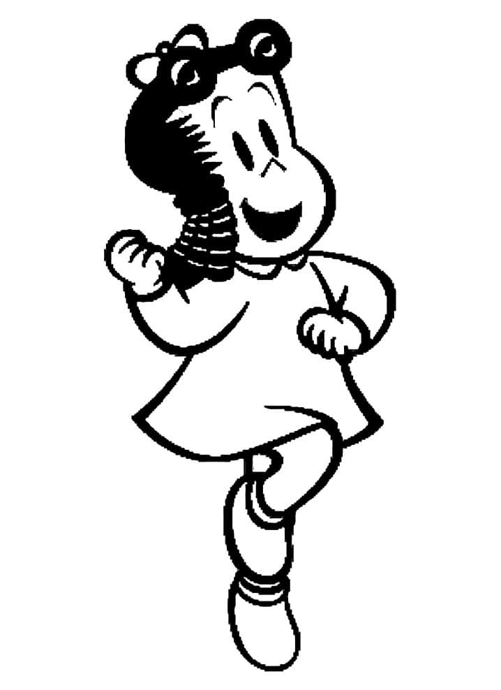 Desenho de Luluzinha Dançando para Colorir e Pintar